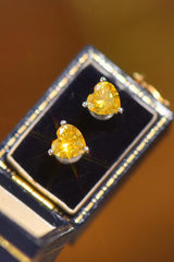 Cherish 2 Carat Yellow Heart Moissanite Earrings - MXSTUDIO.COM