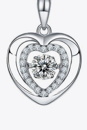 Cherish Zircon Accents Moissanite Heart Necklace - MXSTUDIO.COM