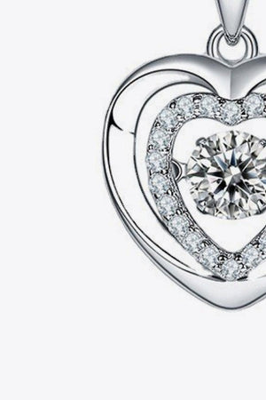 Cherish Zircon Accents Moissanite Heart Necklace - MXSTUDIO.COM