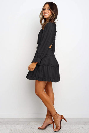 Cherished Ruffle Open Back Dress - MXSTUDIO.COM