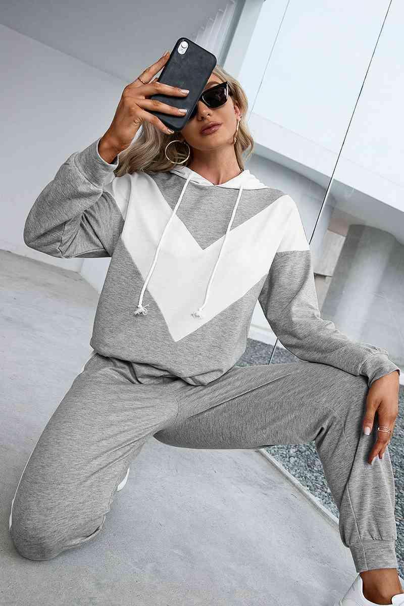 Chevron Gray Hoodie and Jogger Set - MXSTUDIO.COM