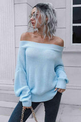 Chic Comfort Ribbed Knit Off Shoulder Sweater - MXSTUDIO.COM