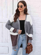 Chic Comfort Striped Open Front Cardigan - MXSTUDIO.COM