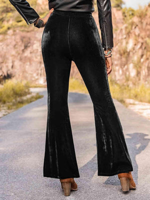 Chic Cowgirl High Waisted Black Flare Pants - MXSTUDIO.COM