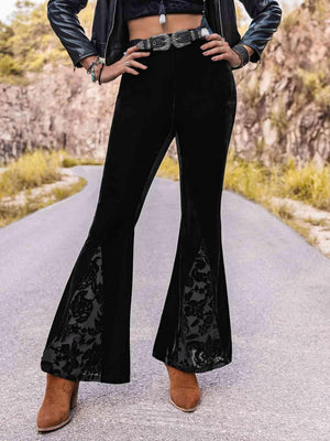 Chic Cowgirl High Waisted Black Flare Pants - MXSTUDIO.COM