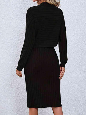 Chic Employee Mock Neck Top and Pencil Skirt Set - MXSTUDIO.COM