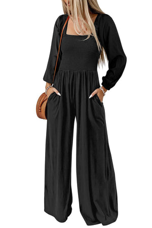 Chic Ensemble Wide Leg Black Long Sleeve Jumpsuit - MXSTUDIO.COM - Stylish Womens Clothing