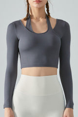 Chic Halterneck Cropped Activewear Top - MXSTUDIO.COM