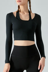 Chic Halterneck Cropped Activewear Top - MXSTUDIO.COM