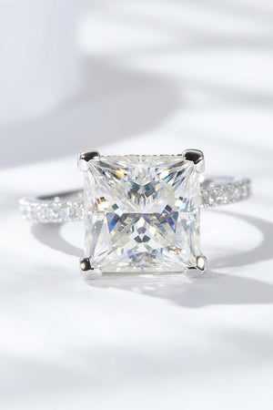 Chic Kiss Platinum-Plated 5 Carat Moissanite Ring - MXSTUDIO.COM