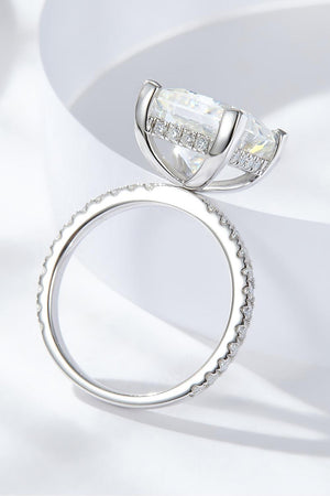 Chic Kiss Platinum-Plated 5 Carat Moissanite Ring - MXSTUDIO.COM