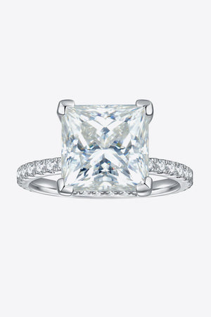 Chic Kiss Platinum-Plated 5 Carat Moissanite Ring - MXSTUDIO.COM