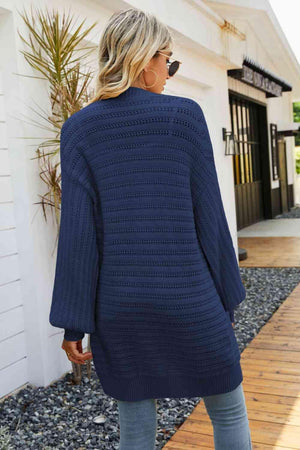 Chic Layer Long Open Front Knit Cardigan - MXSTUDIO.COM