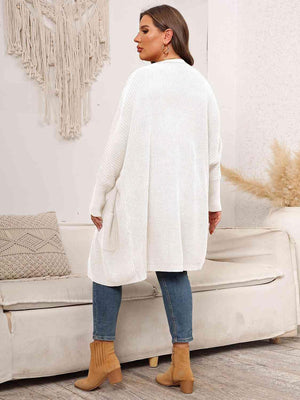 Chill Conqueror Plus Size Open Front Cardigan - MXSTUDIO.COM