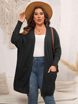 Chill Conqueror Plus Size Open Front Cardigan - MXSTUDIO.COM