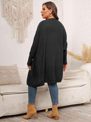 Chill Conqueror Plus Size Open Front Cardigan - MXSTUDIO.COM