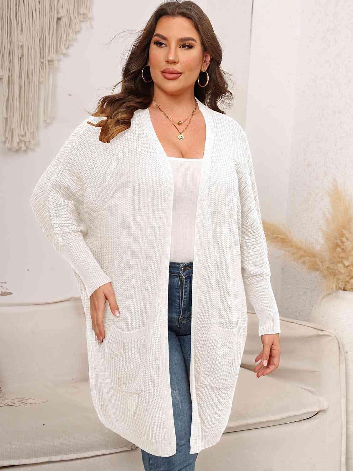 Chill Conqueror Plus Size Open Front Cardigan - MXSTUDIO.COM