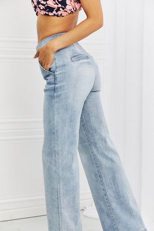 Chill Mode High Rise Wide Leg Button Fly Jeans - MXSTUDIO.COM