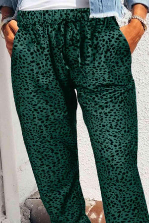 Chill Out Pocketed Jogger Leopard Print Pants - MXSTUDIO.COM