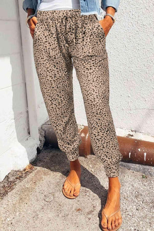 Chill Out Pocketed Jogger Leopard Print Pants - MXSTUDIO.COM