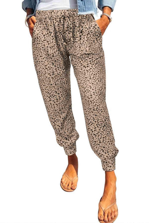 Chill Out Pocketed Jogger Leopard Print Pants - MXSTUDIO.COM