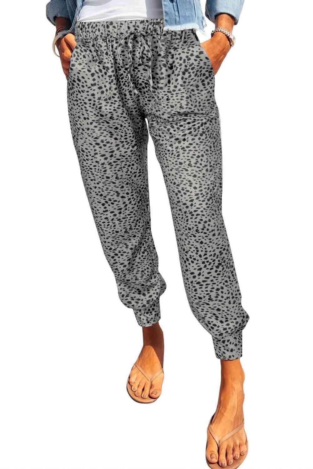 Chill Out Pocketed Jogger Leopard Print Pants - MXSTUDIO.COM