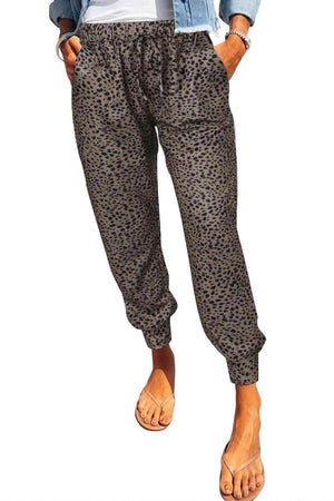 Chill Out Pocketed Jogger Leopard Print Pants - MXSTUDIO.COM