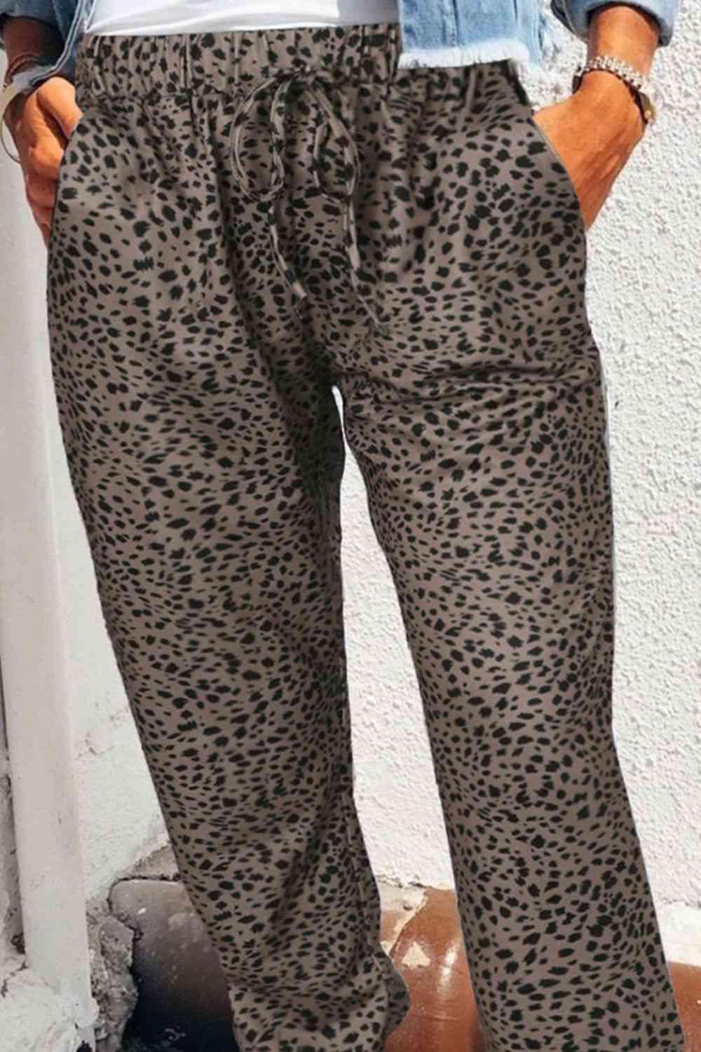 Chill Out Pocketed Jogger Leopard Print Pants - MXSTUDIO.COM