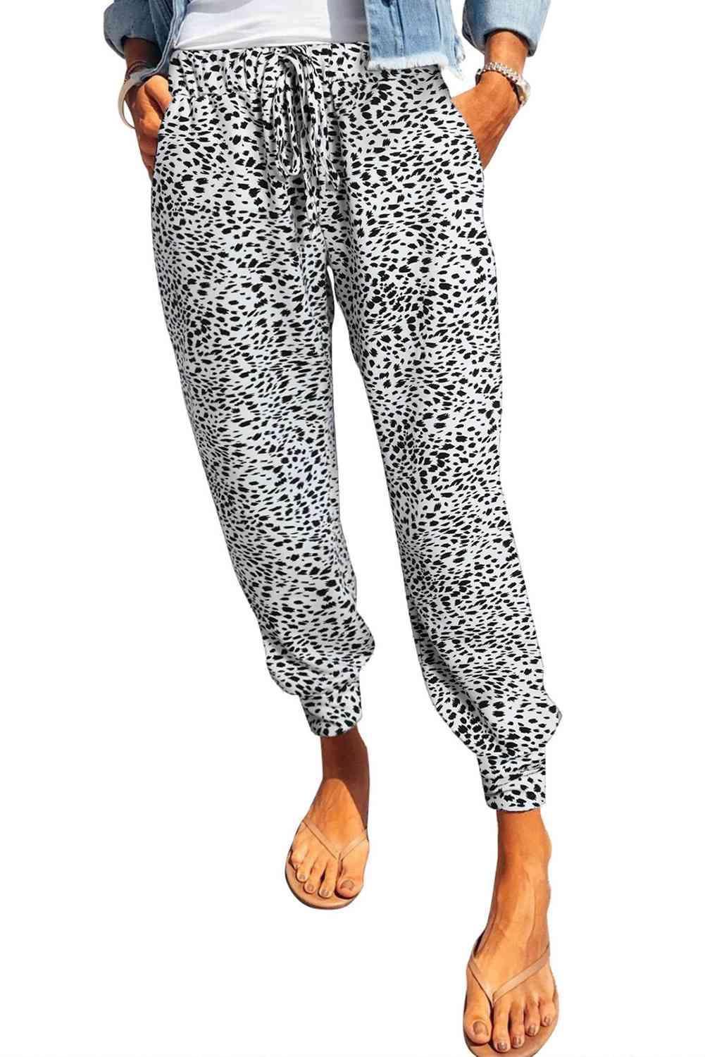 Chill Out Pocketed Jogger Leopard Print Pants - MXSTUDIO.COM