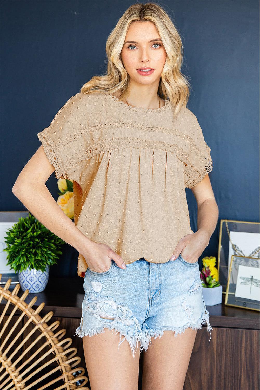 Chill and Shine Yellow Short Sleeve Blouse - MXSTUDIO.COM