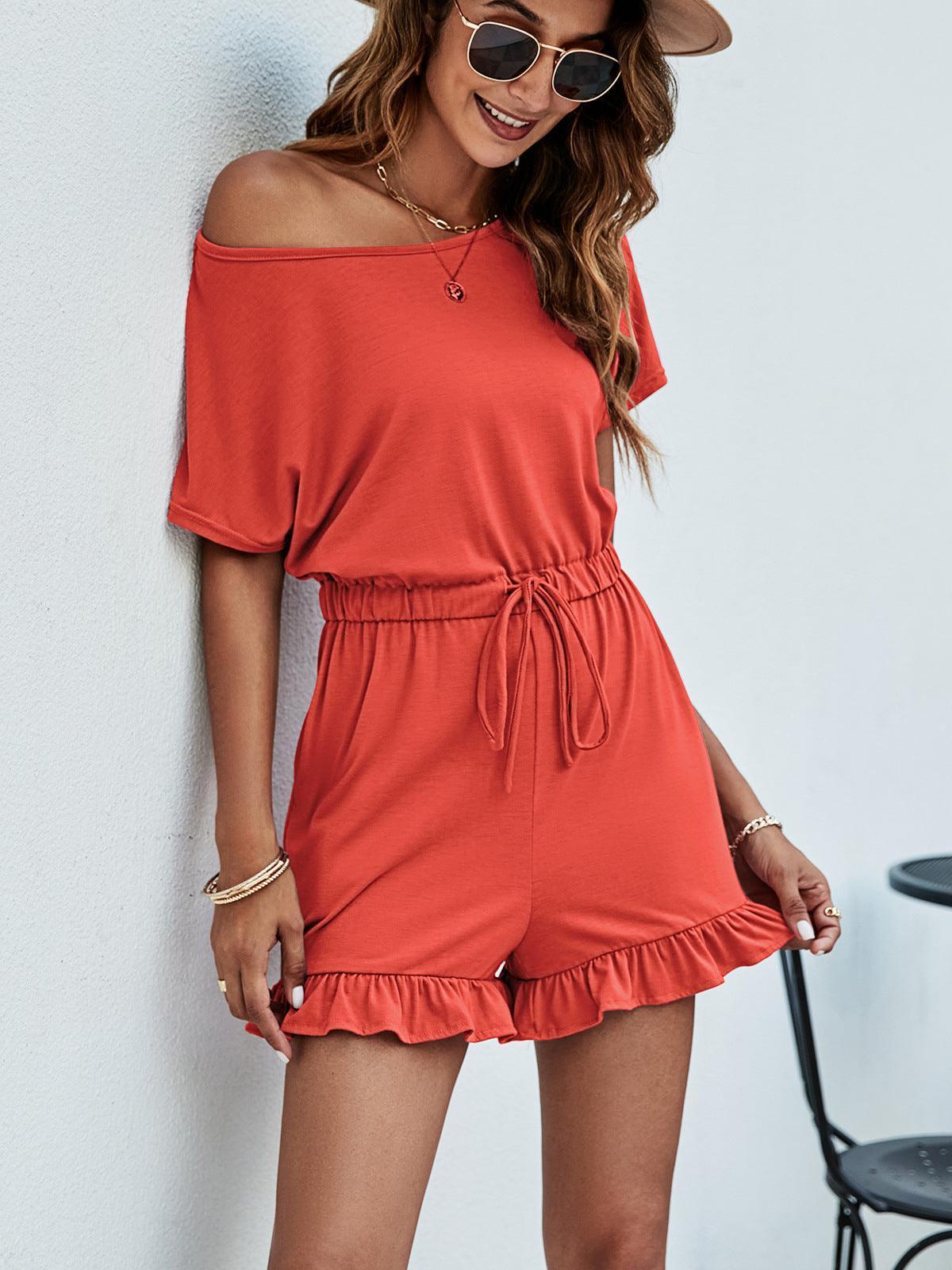 Chillax Ruffled Short Sleeve Romper - MXSTUDIO.COM