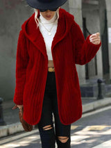 Chilliest Day Vibe Open Front Fuzzy Hooded Coat-MXSTUDIO.COM