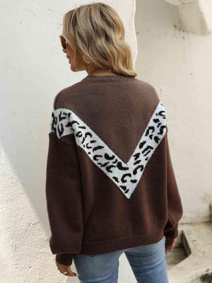 Chilly Day Comfort Chevron Leopard Sweater - MXSTUDIO.COM