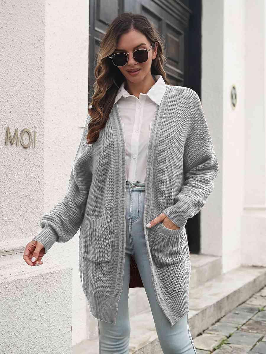 Chilly Day Open Front Long Knitted Cardigan - MXSTUDIO.COM