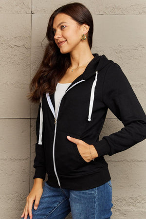 Chilly Days Ensemble Long Sleeve Zip Up Hoodie - MXSTUDIO.COM