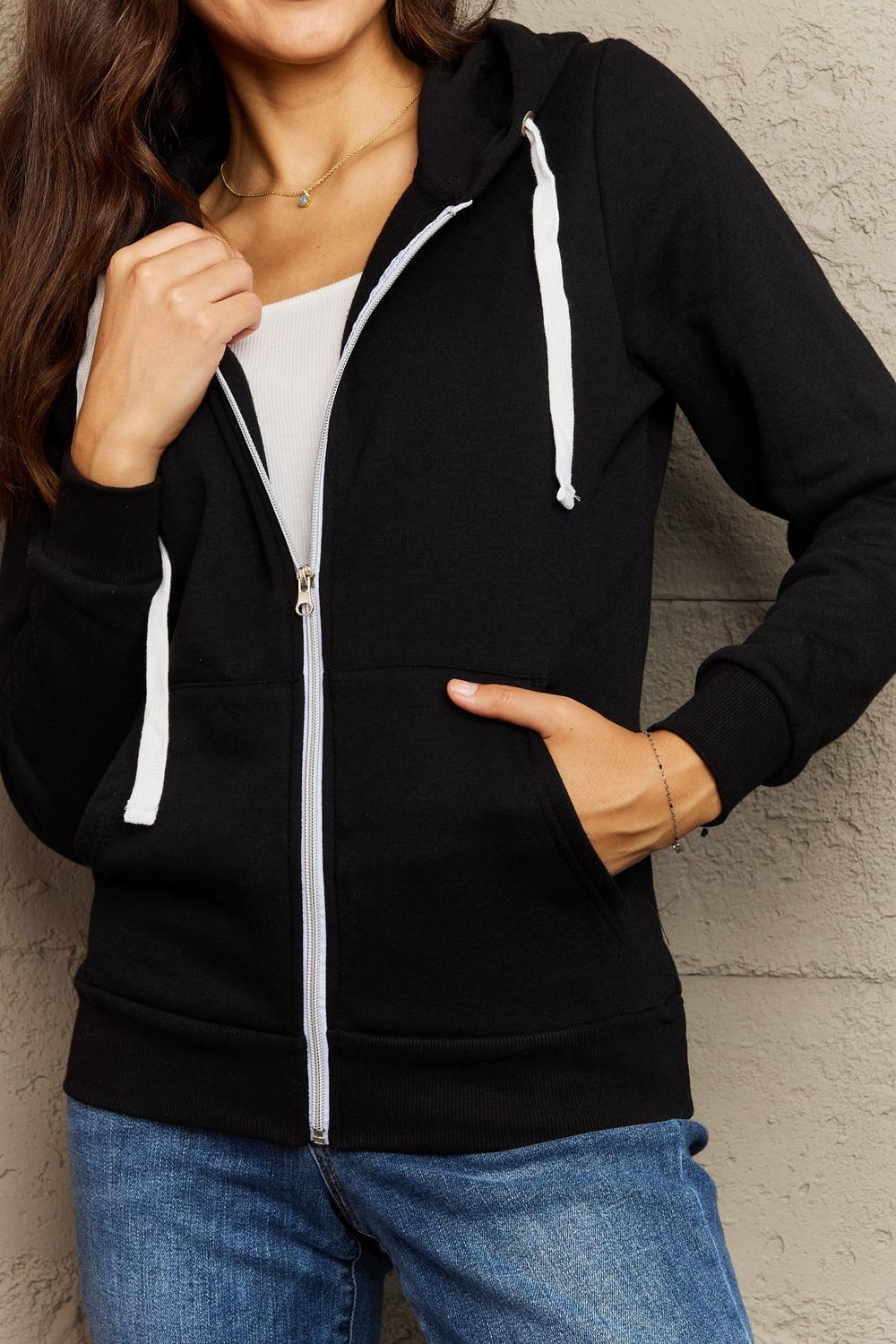 Chilly Days Ensemble Long Sleeve Zip Up Hoodie - MXSTUDIO.COM