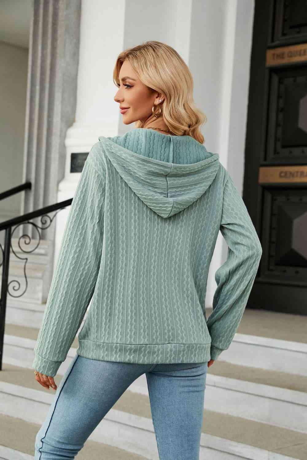 Chilly Season In Style Zip Up Hooded Jacket - MXSTUDIO.COM