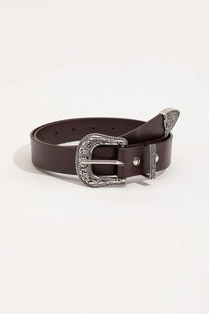 Chocolate Brown Women Leather Belt - MXSTUDIO.COM