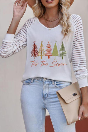 Christmas Tree Graphic Tis The Season Sweatshirt-MXSTUDIO.COM