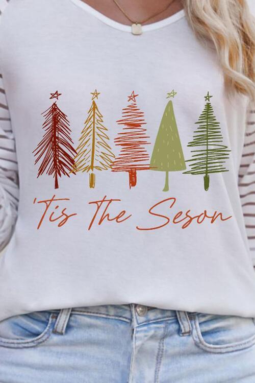 Christmas Tree Graphic Tis The Season Sweatshirt-MXSTUDIO.COM