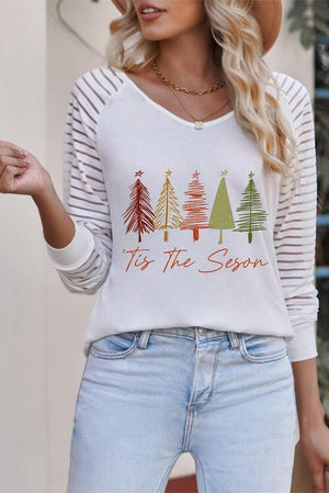 Christmas Tree Graphic Tis The Season Sweatshirt-MXSTUDIO.COM