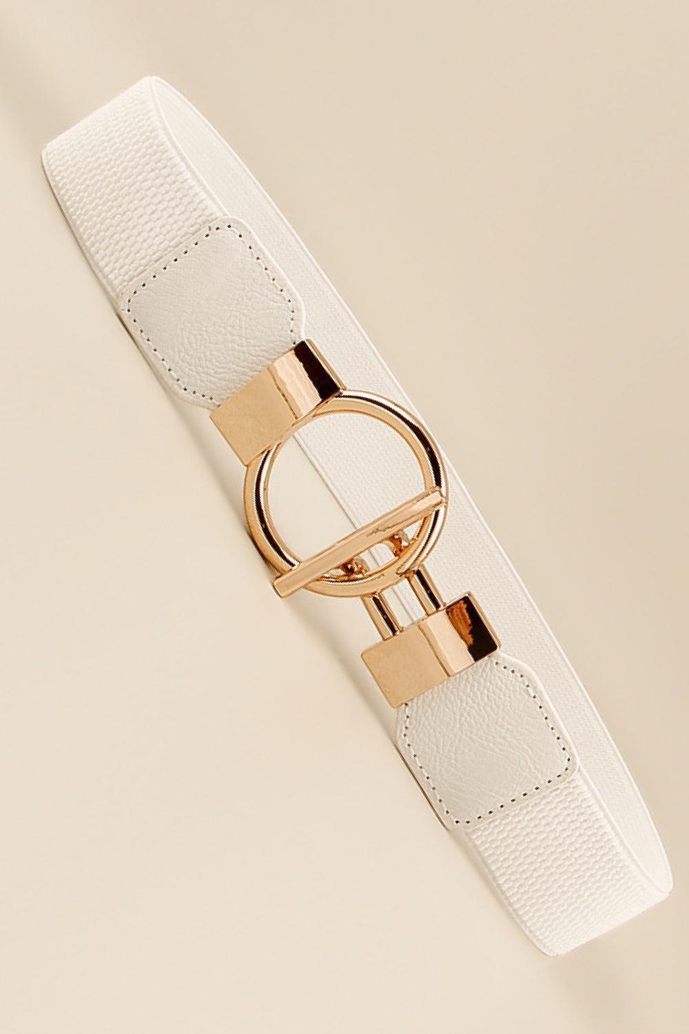 Circle Shape Buckle Zinc Alloy Elastic Waist Belt - MXSTUDIO.COM