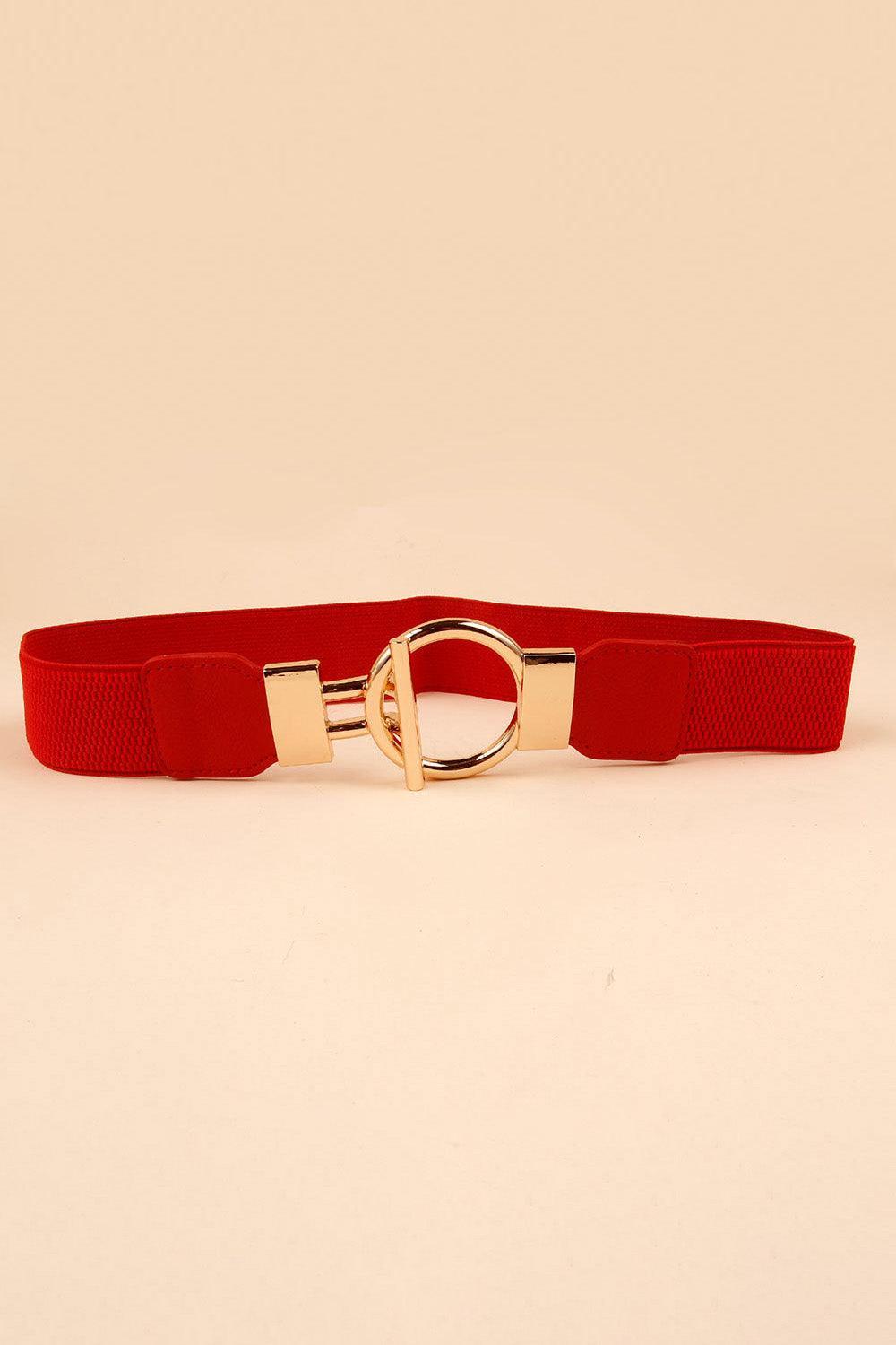 Circle Shape Buckle Zinc Alloy Elastic Waist Belt - MXSTUDIO.COM