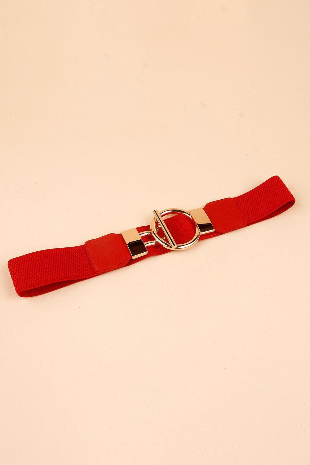 Circle Shape Buckle Zinc Alloy Elastic Waist Belt - MXSTUDIO.COM