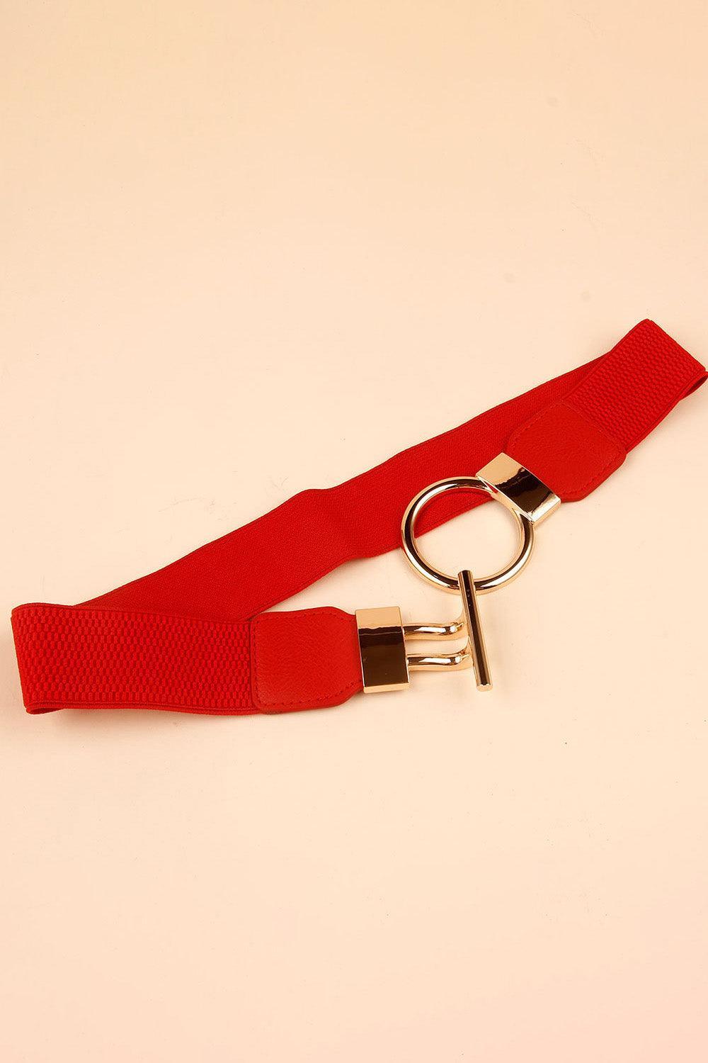 Circle Shape Buckle Zinc Alloy Elastic Waist Belt - MXSTUDIO.COM