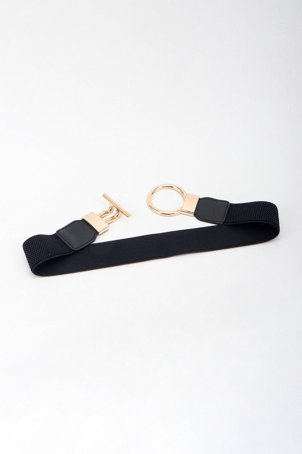 Circle Shape Buckle Zinc Alloy Elastic Waist Belt - MXSTUDIO.COM