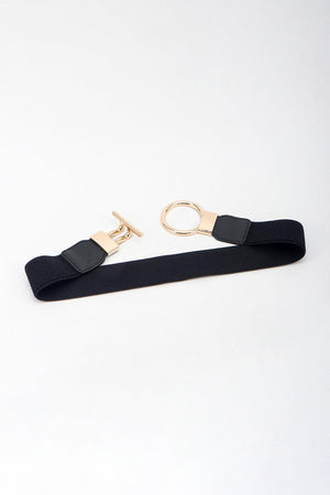 Circle Shape Buckle Zinc Alloy Elastic Waist Belt - MXSTUDIO.COM