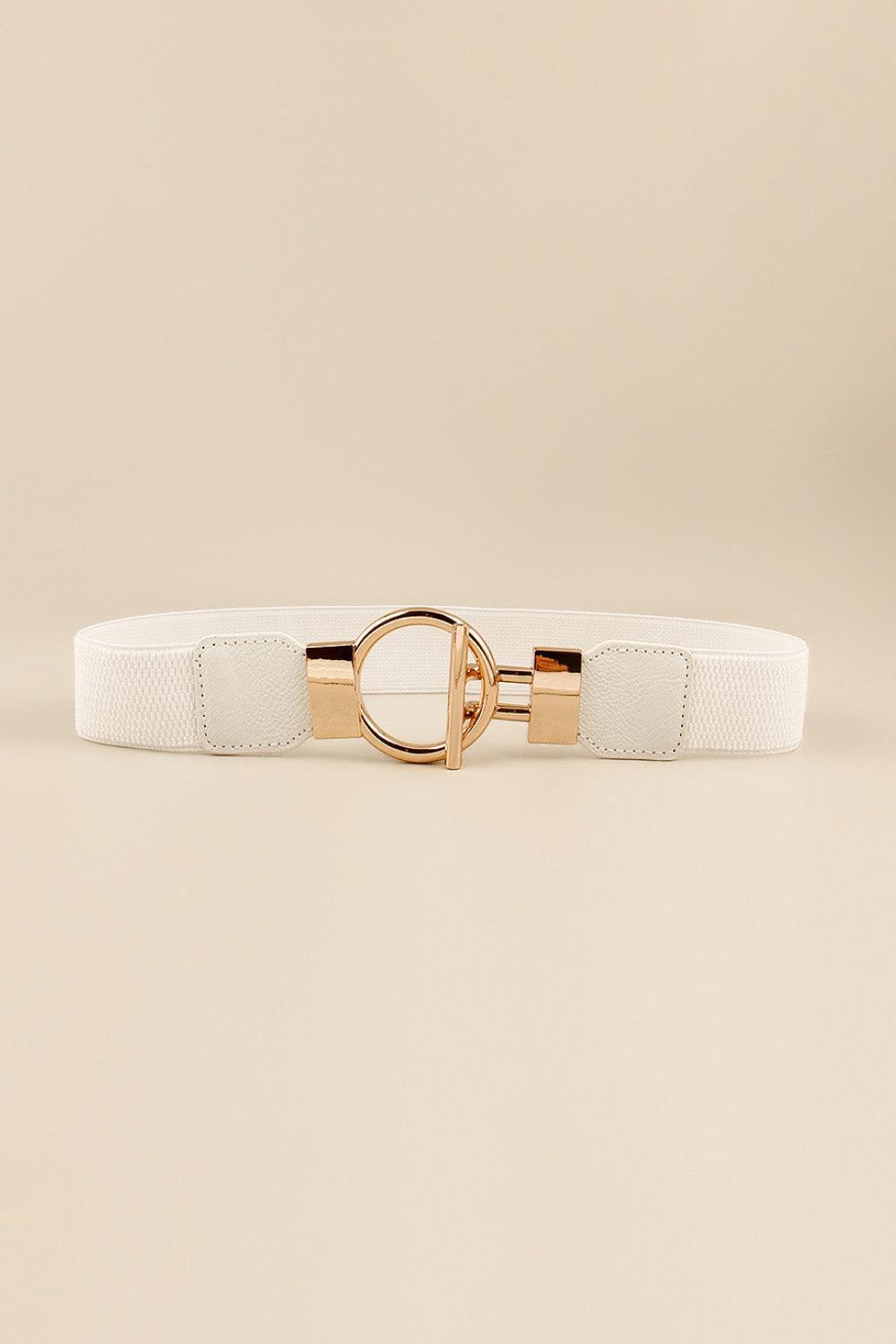 Circle Shape Buckle Zinc Alloy Elastic Waist Belt - MXSTUDIO.COM