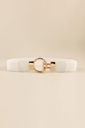 Circle Shape Buckle Zinc Alloy Elastic Waist Belt - MXSTUDIO.COM