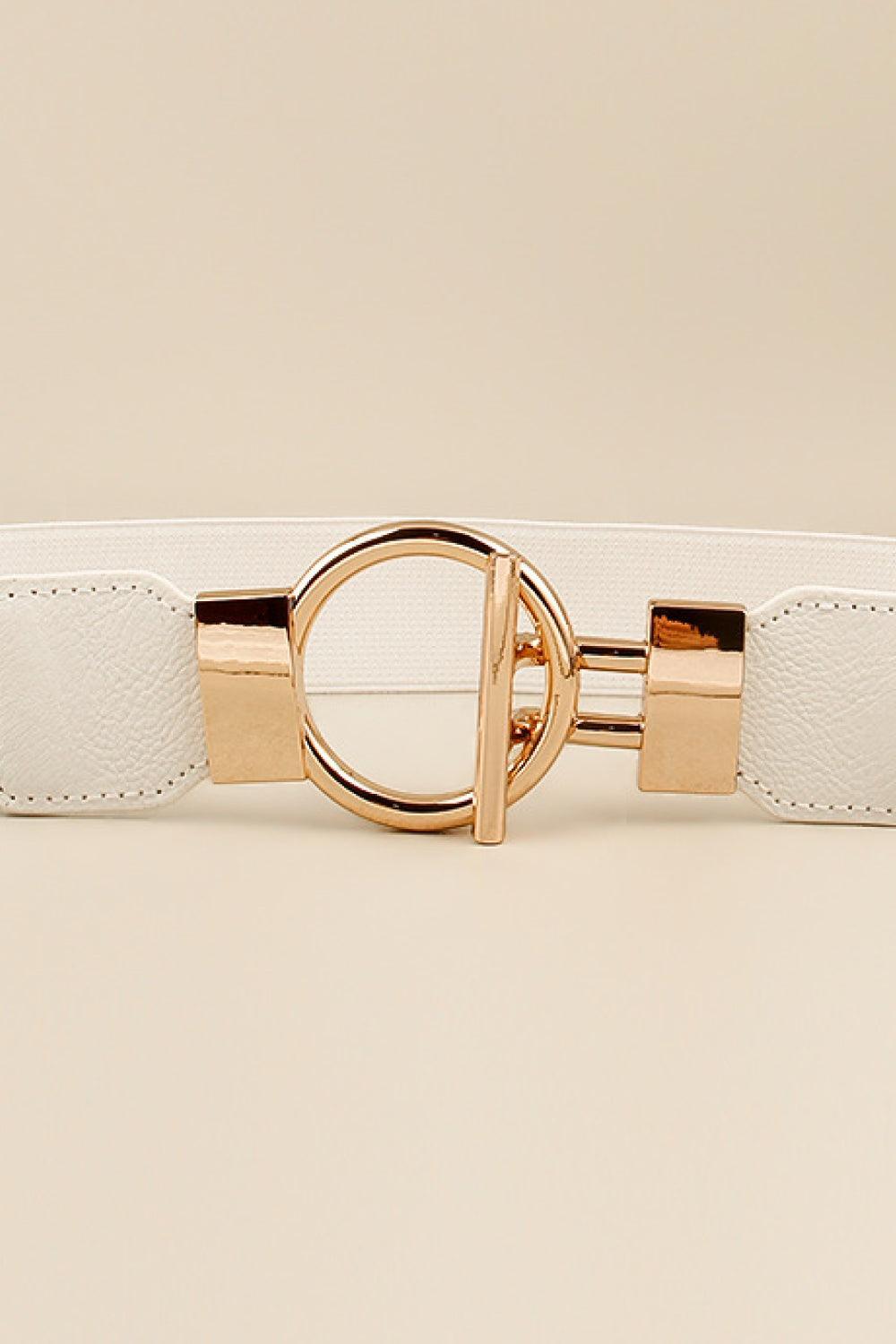 Circle Shape Buckle Zinc Alloy Elastic Waist Belt - MXSTUDIO.COM